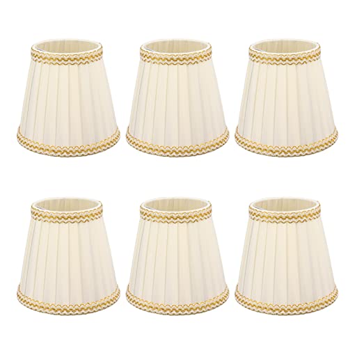 6-teiliges Mini-Lampenschirm-Clip-on-Glühbirnen-Kronleuchterschirm-Set, Kleiner Lampenschirm-Clip-on-Trommel-Lampenschirmstoff Für Kronleuchter, Kerzenlampen, Beleuchtungszubehör von plplaaoo