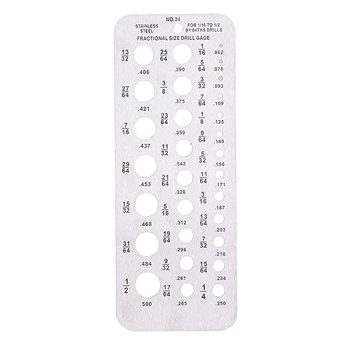 Bruch größe Bohr messer 1/16-1/2in Edelstahl Bolt Draht Durchmesser Index für genaue Mess äquivalente von plplaaoo