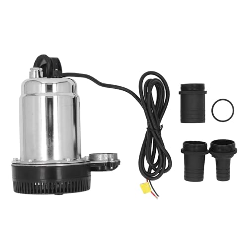 DC-Tauchpumpe, 220 W, hohe Förderleistung, großer Wasserdurchfluss, Tauchwasserpumpe mit 1 Zoll, 1,5 Zoll und 2 Zoll ssanschluss für Gartenteiche, Edelstahl, Kupfer, ABS von plplaaoo