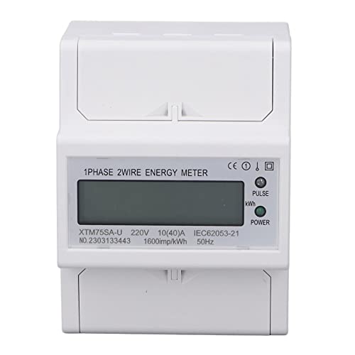DIN Rail Energy Meter Voltmeter Amperemeter Einphase 4p LCD Digital Power Elektrometer 35 mm DC220V (10 (40) a) von plplaaoo