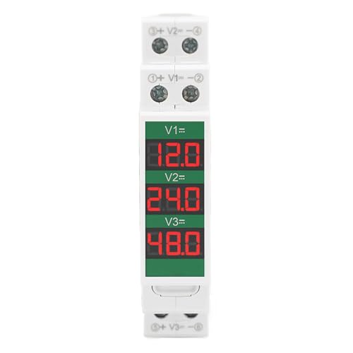 DIN Rail Voltmeter Triple Way LCD -Display isoliert modulare Spannungsmessgerät DC 11 310 V für elektrische Gerätesteuerplatten von plplaaoo