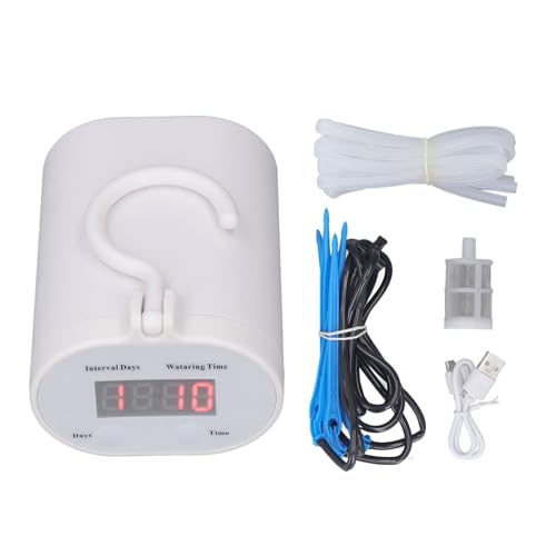 DIY Automatische Tropfbewässerungskit Innenwässerung für Topfpflanzen Innenpflanzen Selbstbewässerungssystem mit Timer Weiß (Unterstützen Sie 4 Pot Drip) von plplaaoo