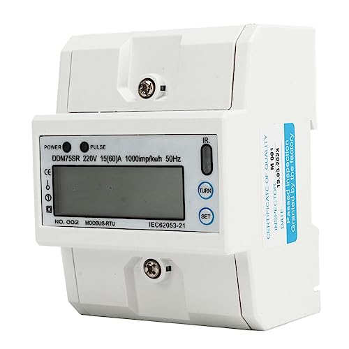 Digital Energy Messgerät Einphase Elektrische LCD KWH Wattmeter Stromverbrauchstester 4p DIN RAIL 15‑60A DC220V von plplaaoo