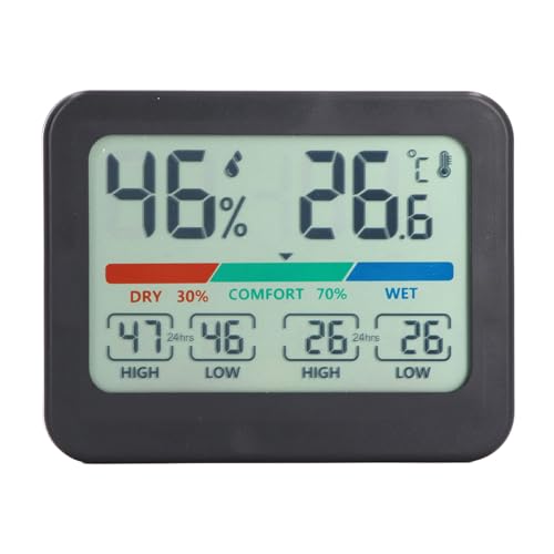 Digital Hygrometer Thermometer hoher Genauigkeit LCD -Display elektronischer Temperaturfeuchtigkeit Monitor für Home Office Schlafzimmer Küche Badezimmer Haustier Haus Bauchmuskeln von plplaaoo