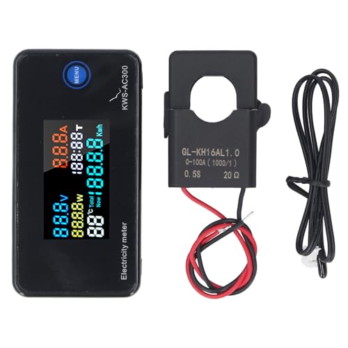Digital Multimeter LCD -Anzeige Energy Tester Wechselstromspannungsstrom -Leistungstemperaturmessgerät mit geteiltem CT 7 in 1 multifunktionalem Energiemesser für Digital Multimeter LCD -Anzeige Energy Tester Wechselstromspannungsstrom -Leistungstemperaturmessgerät mit geteiltem CT 7 in 1 multifunktionalem Energiemesser für von plplaaoo