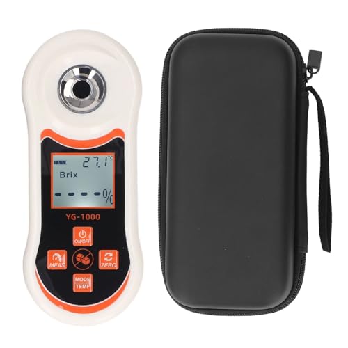 Digital Zuckerrefraktometer tragbarer Smart -Zucker -Inhaltstester für Obst Gemüse Kaffee Maplesirup mit Temperaturkompensation Leichtes Design 0 bis 60% Reichweite von plplaaoo