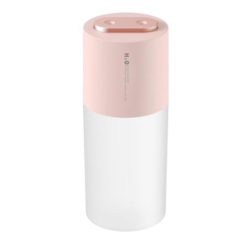 Doppelspray -Luftbefeuchter großer Nebelvolumen USB Tragbarer Desktop -Luftbefeuchter für Autobüro Haus Plastik 400 ml Wassertank 77 x 77 x 190 mm (Rosenate) von plplaaoo