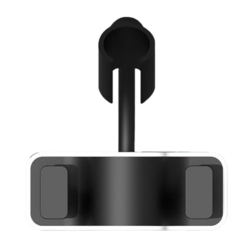 Duschkopfhalter 360 ° Verstellbares lochfreies vergrößerte Panel Duschwandhalterhalter (Schwarz) von plplaaoo