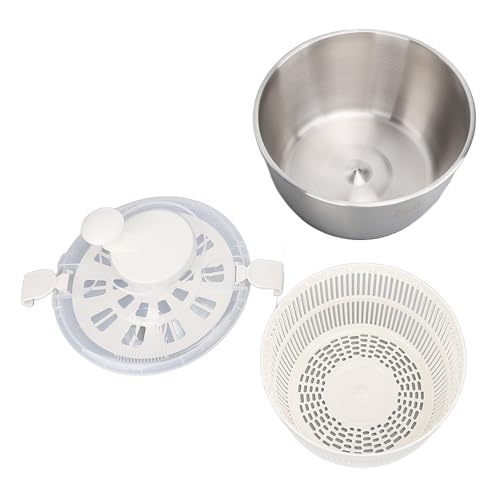 Edelstahl -Salatspinner 5L Multifunktional Salatspinner Gemüse Trockner mit Deckelablassschale Colander für die Heimküche Edelstahl -Salatspinner 5L Multifunktional Salatspinner Gemüse Trockner mit Deckelablassschale Colander für die Heimküche von plplaaoo