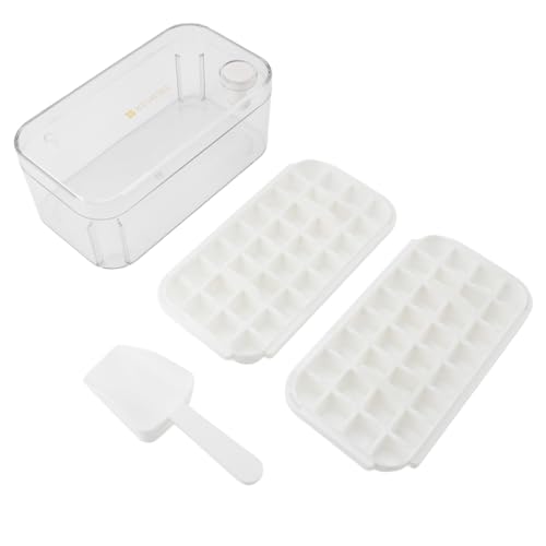 Eiswürfel schalen Innovative Lebensmittel qualität mit großer Kapazität, leicht freizugeben, Eiswürfel form mit transparentem Deckel für Kühlschrank Weiß 64 Gitter DIY Eisform Eiswürfel schalen Innovative Lebensmittel qualität mit großer Kapazität, leicht freizugeben, Eiswürfel form mit transparentem Deckel für Kühlschrank Weiß 64 Gitter DIY Eisform von plplaaoo