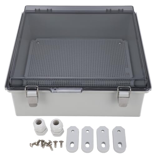 Elektrische Anschlusskasten IP67 wasserdichtes ABS -Material Transparent Abdeckung mit Edelstahlschnalle für den Innenbereich im Freien 330 x 330 x 130 mm von plplaaoo