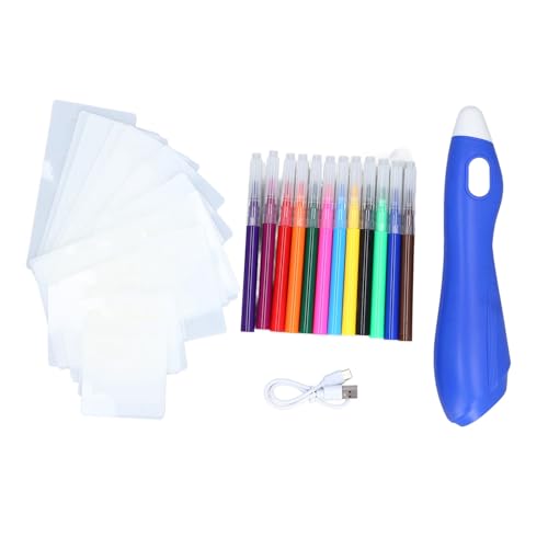 Elektrisches Airbrush-Sprühstift-Set, wiederaufladbar über USB, 12 Farben, 2 Modi, Sprühkunst-Graffitistift für Kinder, kreatives Malen, künstlerischer Spaß, Kunststoffmaterial, von plplaaoo
