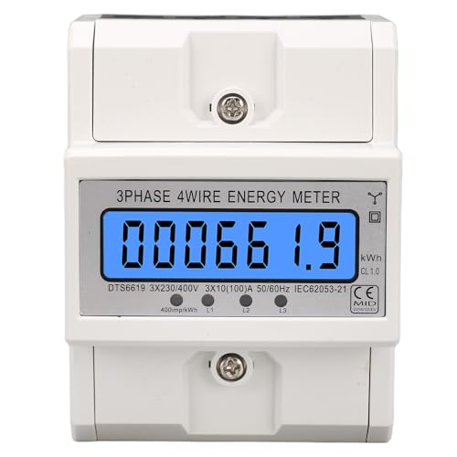 Elektrizitätsmesser 3 Phase 4 Draht Hintergrundbeleuchtung LCD 10‑100A 230 V 400 V Wechselstrom Energieleistungsmonitor von plplaaoo
