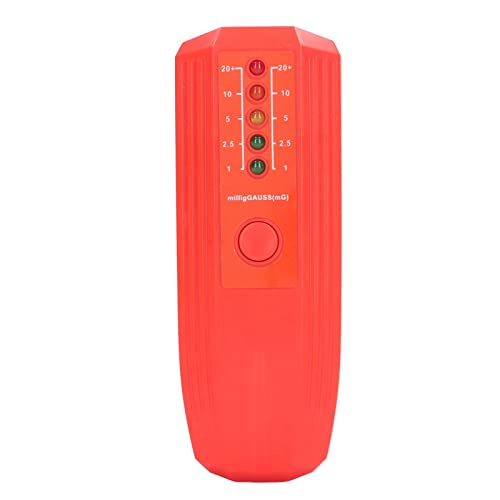 Elektromotorische Kraft EMF-Tester Elektromagnetisches Strahlungsdetektormessgerät mit farbigen LED-Anzeigen für den Gesundheitsschutz im Homeoffice 50-60-Hz-Frequenzüberwachung (Rot) von plplaaoo