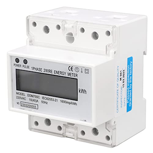 Energiemesser 1 Phase 2 Draht 4p Digital LCD KWH Wattmeter Stromverbrauch 35mm DIN -Schienenhalterung AC220V Energiemesser 1 Phase 2 Draht 4p Digital LCD KWH Wattmeter Stromverbrauch 35mm DIN -Schienenhalterung AC220V von plplaaoo