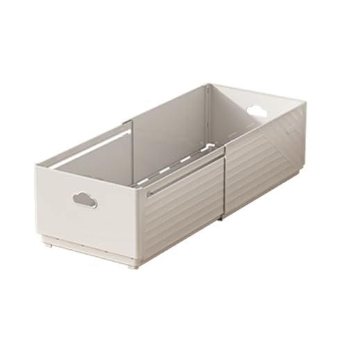Erweiterbarer Aufbewahrungsbox Einschicht rechteckiger stapelbarer Schubladen Desktop Gewürz Organizer für Küchen Wohnzimmerschrank weiße Plastik 8,3 Unzen bis 16.6 Unzen (Klein) von plplaaoo