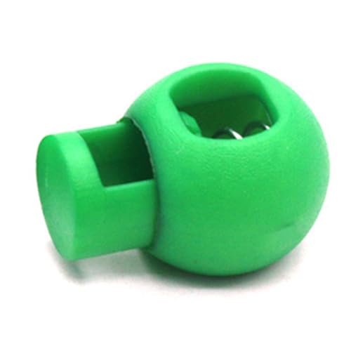 Federkabel Sperre Einlochende Runde Fastenstöpfen Schieberegler Schaltstopper Einstellbares Federdesign für Rucksack Shoelace Sportswear Kunststoffmaterial 22 mm Höhe 17mm Breite (Grün) von plplaaoo