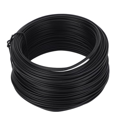 Galvanisch verzinkter Eisendraht 0,9 40 m runder robuster flexibler PVC-beschichteter Bindungsdraht (Schwarz) von plplaaoo