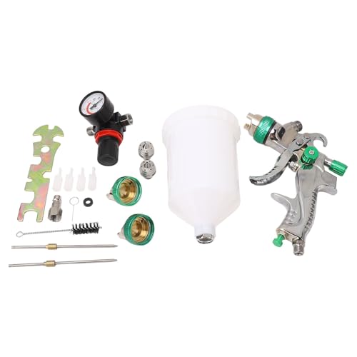 HVLP -Sprühpistole Set Professionelle Schwerkraft -Futter -Lack -Sprühpistole mit 600 ml Tasse für Automobilmöbel Handwerk 3 Düsengrößen Edelstahl Edelstahl HVLP -Sprühpistole Set Professionelle Schwerkraft -Futter -Lack -Sprühpistole mit 600 ml Tasse für Automobilmöbel Handwerk 3 Düsengrößen Edelstahl Edelstahl von plplaaoo