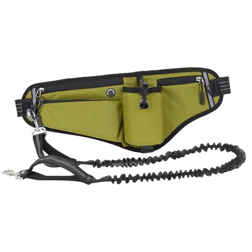 Hände Hundeleine Taille Pack wasserfeste Nacht reflektierend große Kapazität für Hundegasse Wanderwander (Grün) von plplaaoo