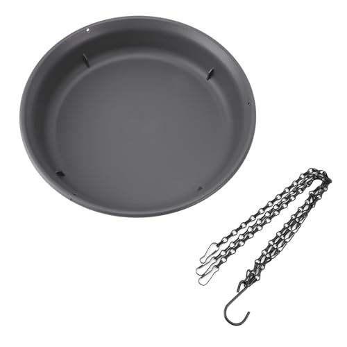 Hängende Vogelfutterhäusch mit Haken Metallkette Plastik Vogelbad Fütterungsschale Rundes Tablett für Außen Hof Garten an. Vögel an Ihren Garten anziehen von plplaaoo
