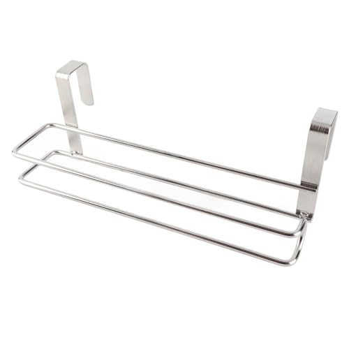 Hängender Papierhandtuchhalter, Schranktür, Edelstahl, Küchenrollenhalter, Papierhandtuchhalter, Aufhänger, für Badezimmer, Küchenhandtuchhalter, Unterschrank, Papierhandtuchhalter, kein Bohren von plplaaoo