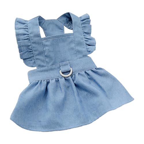 Haustierkleid Hundekleid Welpenkleid süße stilvolle Bequeme Seite Reißverschluss Design Leicht atmungsaktives Polyester Stoff für Frühlings Sommer Outdoor Aktivitäten (Hellblau) von plplaaoo