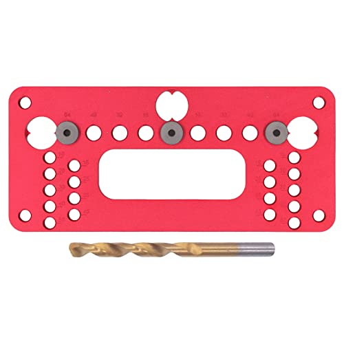 Holzbearbeitungs -Punch -Locator Aluminiumlegierung Loch -Loch -Pitch -Jig -Bohrer -Buchse Set für Garderobe Schranktürgriff Installationswerkzeugkit mit 4,2 mm Bohrer von plplaaoo