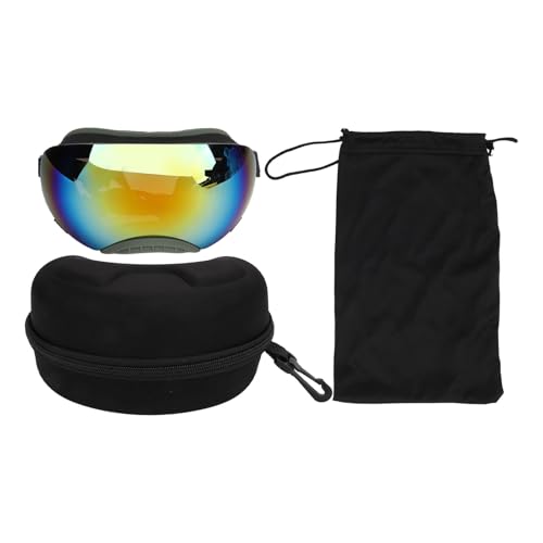 Hunde Sonnenbrille UV -Schutz Anti Nebel Bequeme atmungsaktive Verstellbrillen für Hunde Outdoor Adventures PC Objektiv Aufbewahrungstasche Box (Laubrahmen, rote Linse) von plplaaoo