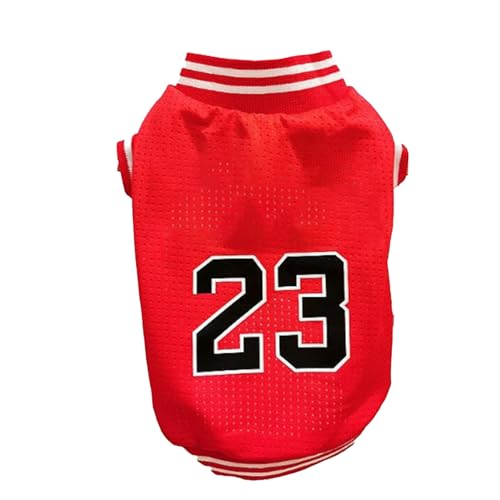 Hundehemden komfortable atmungsaktive gedruckte Hundweste Haustier Kleidung für Außentraining Camping einzigartige Basketball -Themen Design Leichtes Polyestermaterial für kleine (S) von plplaaoo