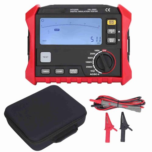 Isolations-Widerstands-Tester Digitales Megohm-Test messgerät Geerdung widerstand Tester Ohm Messgerät mit Polarisation index PI-Messung für Elektro ingenieure Techniker Isolations-Widerstands-Tester Digitales Megohm-Test messgerät Geerdung widerstand Tester Ohm Messgerät mit Polarisation index PI-Messung für Elektro ingenieure Techniker von plplaaoo