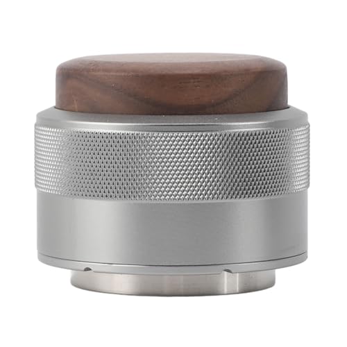 Kaffeeverteiler Manipulationssteuerung konstanter Druck 304 Edelstahl Holz Griff Kaffee -Level -Level für Kaffee Brewing Barista Hausgebrauch (51 mm (Silber)) von plplaaoo