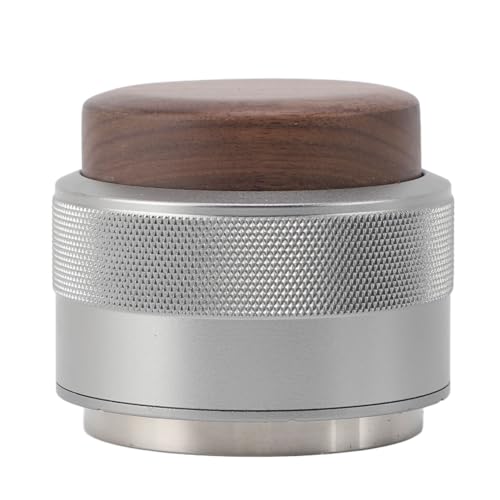 Kaffeeverteiler Manipulationssteuerung konstanter Druck 304 Edelstahl Holz Griff Kaffee -Level -Level für Kaffee Brewing Barista Hausgebrauch (58 mm (Silber)) von plplaaoo