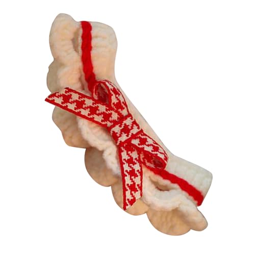 Katzenkragen Bowknot Verstellbares weiches Strickwolle Bowtie -Design für Katzen und kleine Hunde modische Haustier Accessoire (L (ca. 37 x 4 cm / 14,6 x 1,6 Zoll)) von plplaaoo