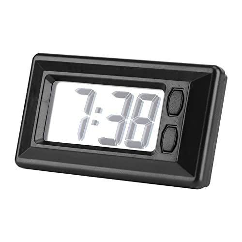 Kleine Digitaluhr Beleuchtet, Digitaluhr Kleines Wohnmobil Mini LCD Digitaltisch Auto Armaturenbrett Schreibtisch Elektronische Messgeräte Uhr Datum Uhrzeit Kalenderanzeige Auto-Armaturenbrett von plplaaoo