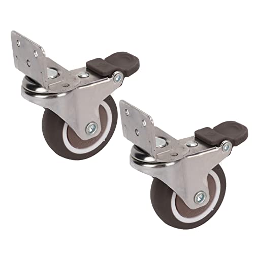 L Klasser Caster mit Brems 2 PCS Langlebiger TPE -Gummi -Metall 360 Grad rotierende Schwenkplatte Caster Tiefe Geräusche für Möbelschränke Tisch von plplaaoo