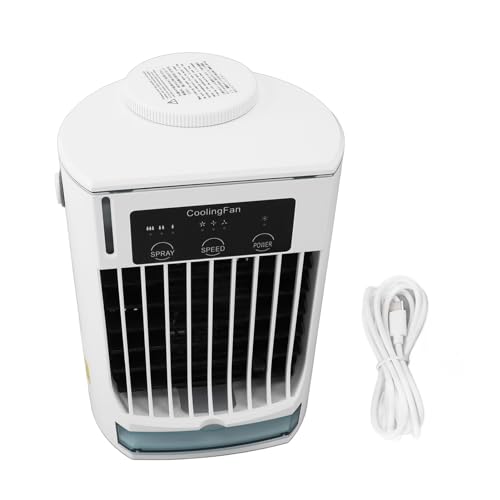Luftkühler -Luftbefeuchter 3 Geschwindigkeiten 500 ml tragbarer USB -Desktop -Sprühkühlventilator mit Griff für Zimmerbüro Camping Weiß Luftkühler -Luftbefeuchter 3 Geschwindigkeiten 500 ml tragbarer USB -Desktop -Sprühkühlventilator mit Griff für Zimmerbüro Camping Weiß von plplaaoo