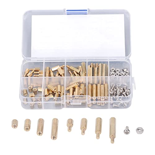 M3 Standoff Kit Messing Sechskantmutter Set Premiumqualität Standard Größe Rostbeständig für Elektronik Automobile Medizinische Ausrüstung 120pcs Gold von plplaaoo