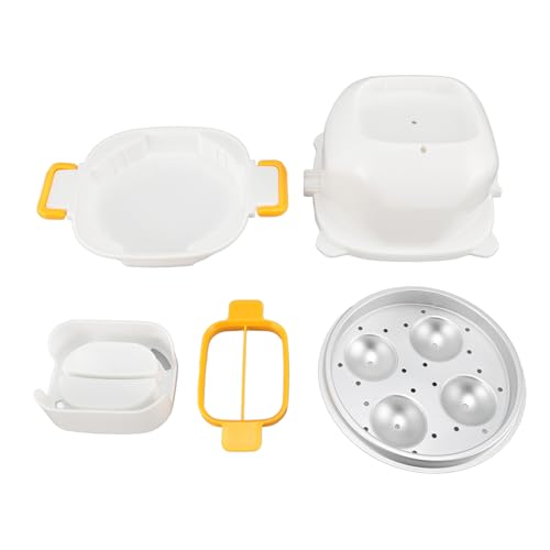 Mikrowellen -Eierkessel -Dampfer und Cutter 4 Hohlräume schnell kocht gesundes nahrhaftes Frühstück für Heimküche BPA pp Aluminium 7,2 x 5,2 Zoll von plplaaoo