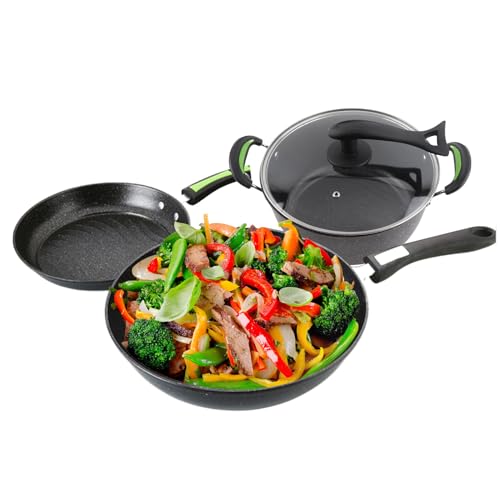 Mineralsteintöpfe und Pfannen Set Nicht -Stick -Kochgeschirr 3pcs Küchenkochgeschirrset mit Maifan -Steinbeschichtung gesunde Küche für Familien verwenden Eisenkörperholzhandles Mineralsteintöpfe und Pfannen Set Nicht -Stick -Kochgeschirr 3pcs Küchenkochgeschirrset mit Maifan -Steinbeschichtung gesunde Küche für Familien verwenden Eisenkörperholzhandles von plplaaoo