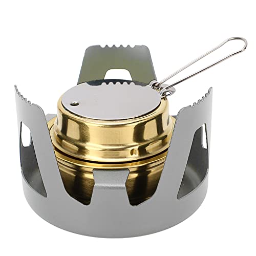 Mini Alkoholherd Messing Aluminiumlegierung sicherer winddicht tragbarer weit verbreiteter Mini -Rucksackofen zum Campingkochen (Grau) von plplaaoo