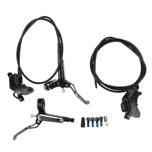Mountainbike Bremshydraulikscheibenbremshebel mit Bremssätschern bilateraler Bremsen vier Kolbenölscheibenbremse (Schwarz) von plplaaoo