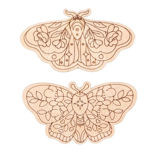 Nadel Mindermagnetspeicher geschnitzte Buchenholzblatt für Kreuzstichsticke handgefertigte Projekte 3 mm Dicke 2 Packung (Modell 5 und 6) von plplaaoo