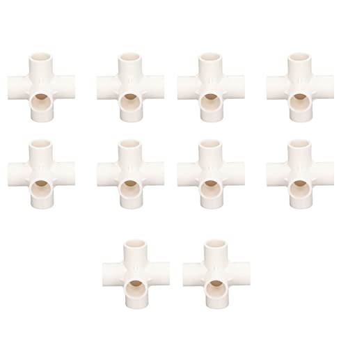 PVC -Rohranpassung 5 -Wege rechtwinkliger 3 -dimensionaler Ellbogenrohranschluss 20 mm Innendurchmesser für Möbel und Gewächshausstrukturen Hochwertiges PVC -Material 10 Stcs (Weiß) von plplaaoo
