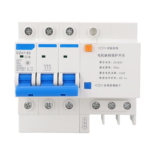 Phasenverlustschutzschalter 3p 16A Schienenhaltermotor Beschützer für Tauchpumpen und Lüfter DZ47S63 400V PC Flame Reportardant von plplaaoo