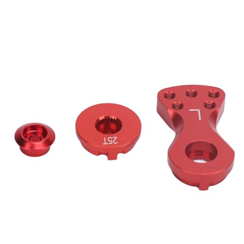 RC 25T Servo Saver Einstellbarer Kraft Aluminiumlegierung Servo Arm Verbesserte Lenkgenauigkeit für 1/10 Fernbedienungssteuerautos Leichtes langlebiges 3PCS (Rot) von plplaaoo