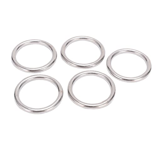 Rostfreie Stahlrunde O Ringe Langlebige nahtlose Schweißmetallringe für Segeltauchen im Freien Yoga -Hängematten 304 Stahl aus Stahl 5pcs (5 * 35 mm) von plplaaoo