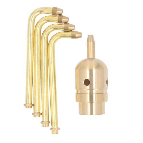 Rotierende Brunnendüse 4 Arm Messing Wasserbrunnen Sprühkopfsprinkler für Gartenteich Innenhof Pool Langlebiger automatischer Drehung einstellbarer Winkel Easy Installation (G1.5in) von plplaaoo