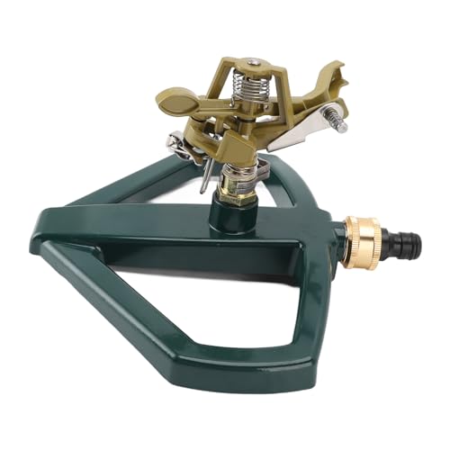 Rotierende Sprinkler für Gartenrasen 360 Grad Rotation Einstellbarer Großflächenabdeckung Automatischer Gartensprinkler mit robuster Metallbasis gleichmäßiger Wasserverteilung für (Gelb) von plplaaoo