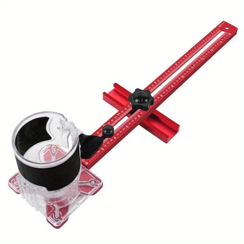 Router Mahlen Groove Bracket Aluminiumlegierung Router Kreis Schnitt Jig Verstellbarer Router Jig für Holzbearbeitungsschrank Hardware -Jig Professionelle (Mit Basis) von plplaaoo